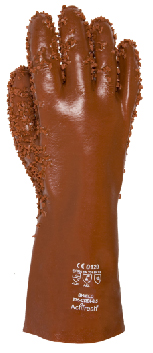 P. GUANTES  PVC 35 CM. GRANULADOS GRANATE