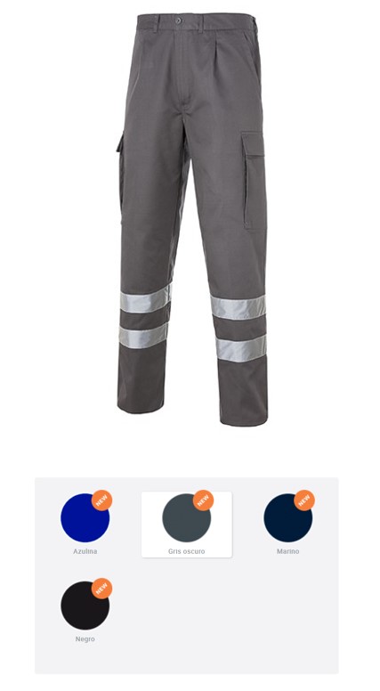 PANTALONES CON BANDAS REFLECTANTES ALGODÓN COLORES