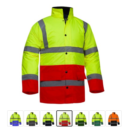 PARKA BASIC HV0012 COMBI AMARILLO-COLOR O NARANJA-MARINO REFLEC. EN-471