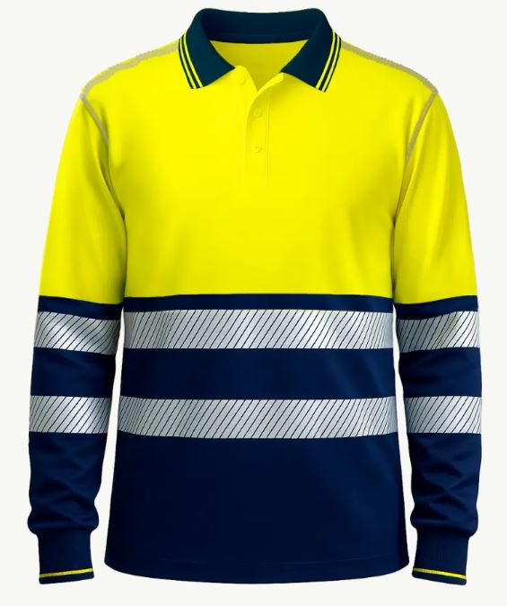 POLO DRAGO PLUS M/LARGA BICOLOR A.V. BANDAS SEGMENTADAS
